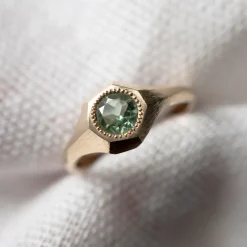 Tomfoolery Green Tourmaline Faceted Signet Ring Best