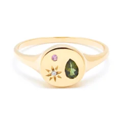 Tomfoolery Green Tourmaline Mini Night Market Signet Ring Best