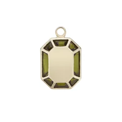 Tomfoolery Green Tourmaline Octagon Charm Hot