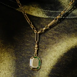 Tomfoolery Green Tourmaline Octagon Charm Hot