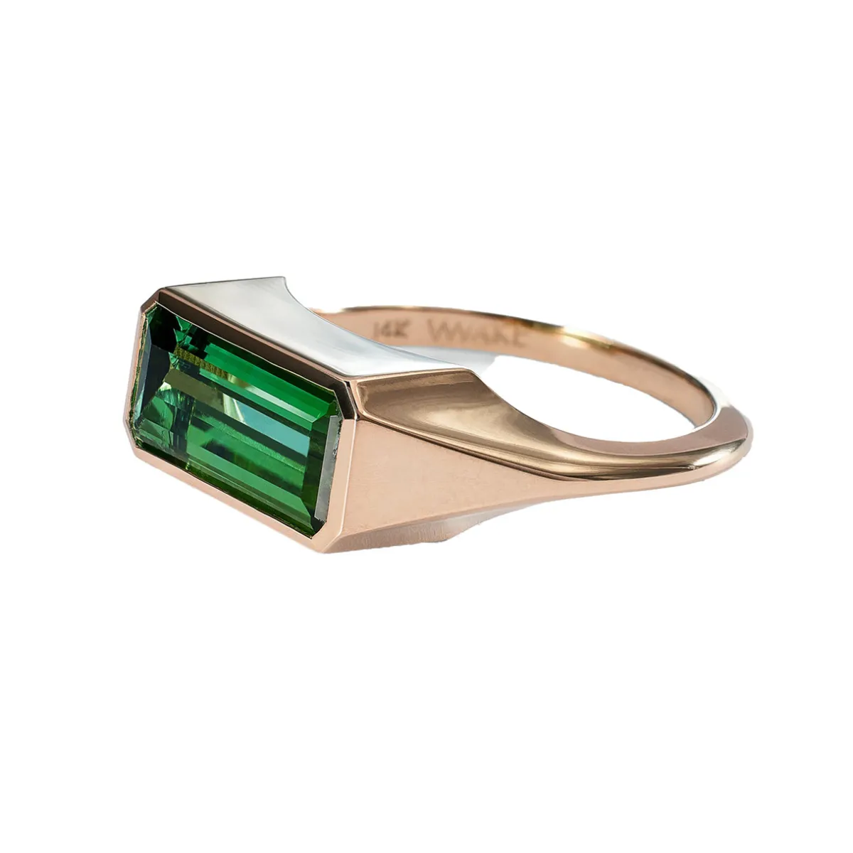 Tomfoolery Green Tourmaline Solo Signet No.46 Art Ring Discount