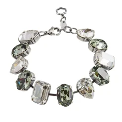 Tomfoolery Grey & White Crystal Bracelet Fashion