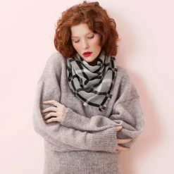 Tomfoolery Grey, Black and White Scarf Best
