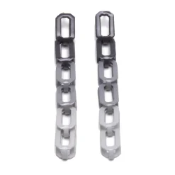 Tomfoolery Grey Gradient Chain Drop Earrings Outlet