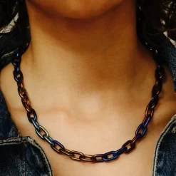 Tomfoolery Grey Titanium Anchor Chain Necklace Sale