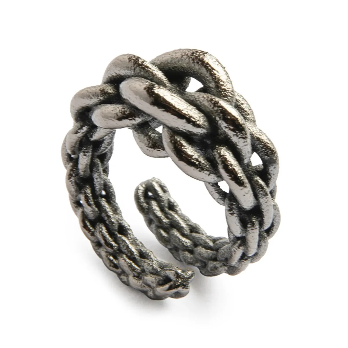Tomfoolery Gunmetal Metallic Magna Ring Fashion