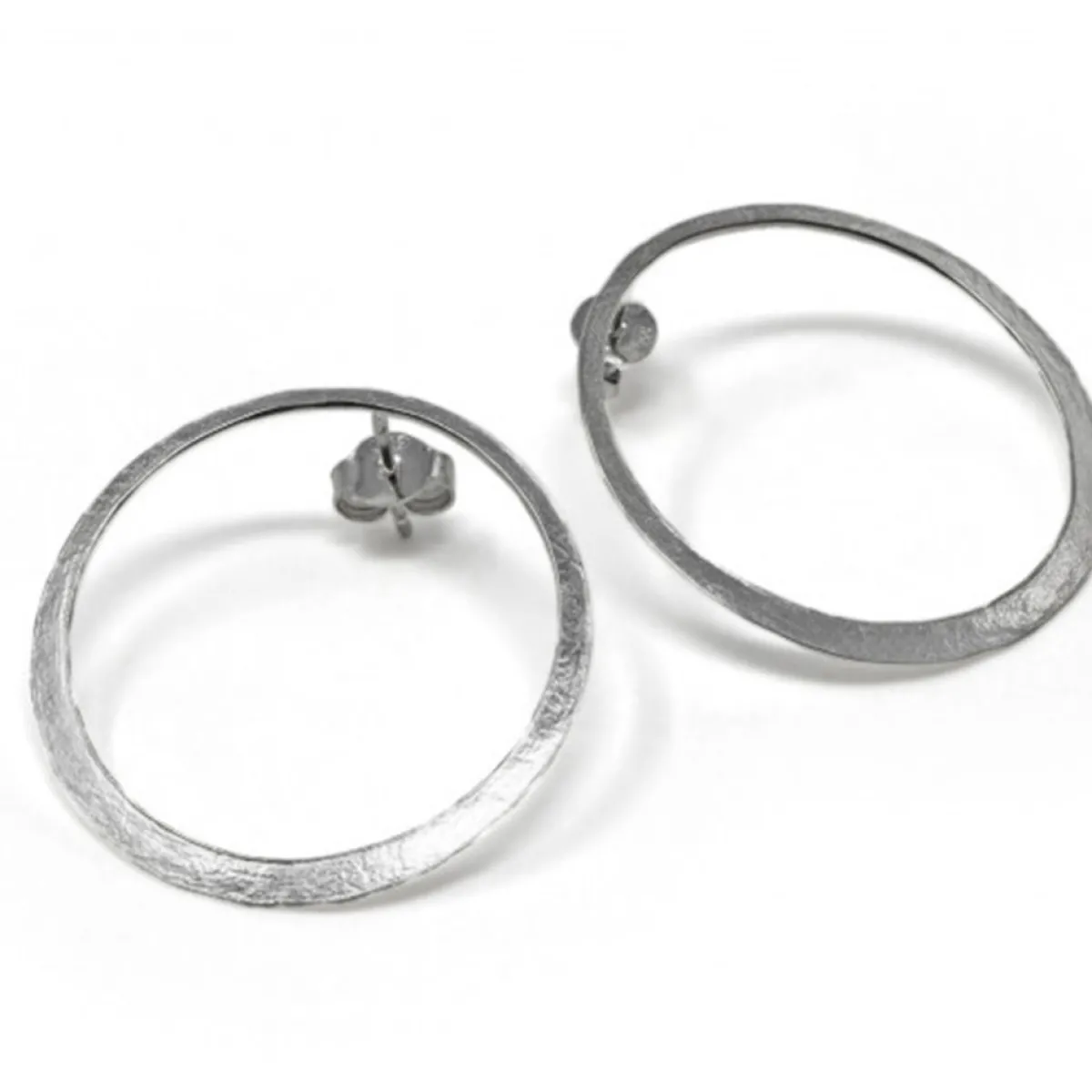 Tomfoolery Gyra Large Silver Circle Studs Discount