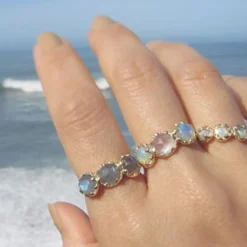 Tomfoolery Haku Lei Moonstone Ring Outlet