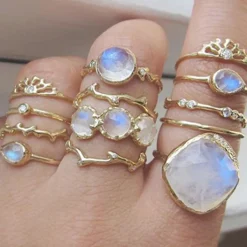 Tomfoolery Haku Lei Moonstone Ring Outlet