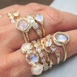 Tomfoolery Haku Lei Moonstone Ring Outlet