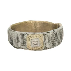 Tomfoolery Half Of Forever Diamond Signature Band in 14ct Yellow Gold and Silver Best