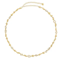 Tomfoolery Hali Gold & White Sapphire Necklace Fashion