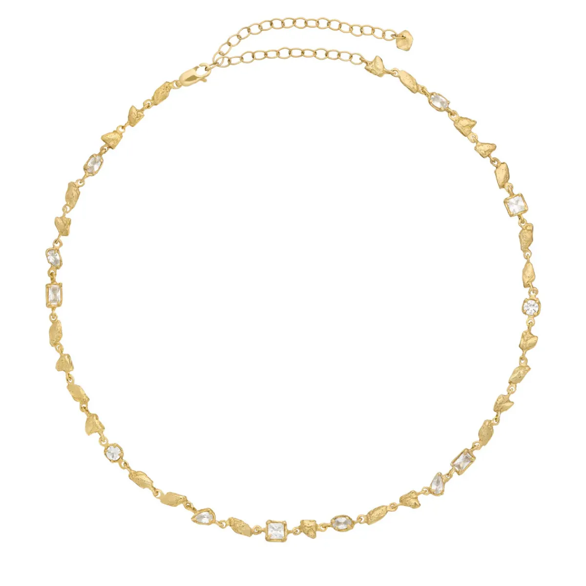 Tomfoolery Hali Gold & White Sapphire Necklace Fashion