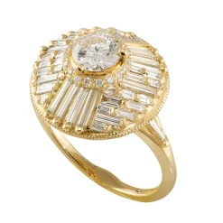 Tomfoolery Halo Engagement Ring with Baguette Diamonds Best
