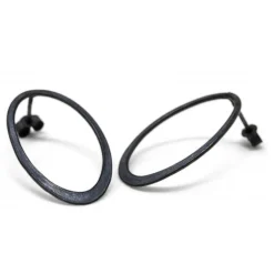 Tomfoolery Halo Oxidised Silver Drop Earrings Discount