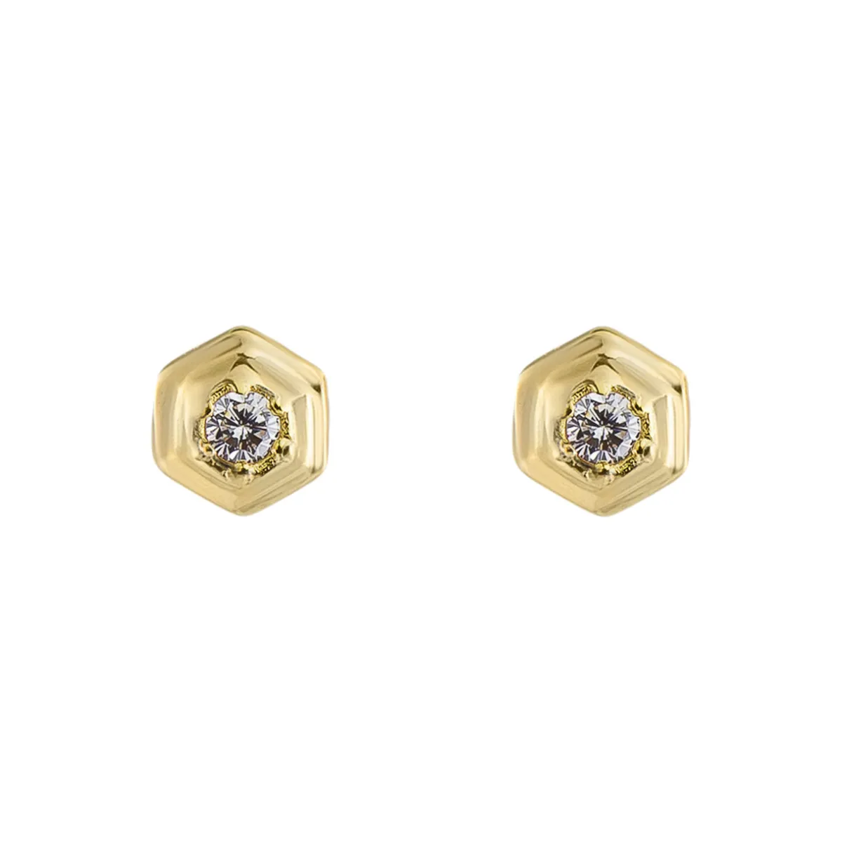 Tomfoolery Hex Gold Plated Gem Studs Best