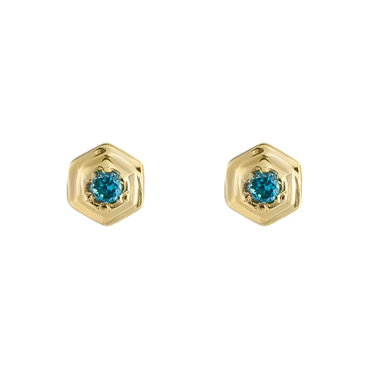 Tomfoolery Hex Gold Plated Gem Studs Best