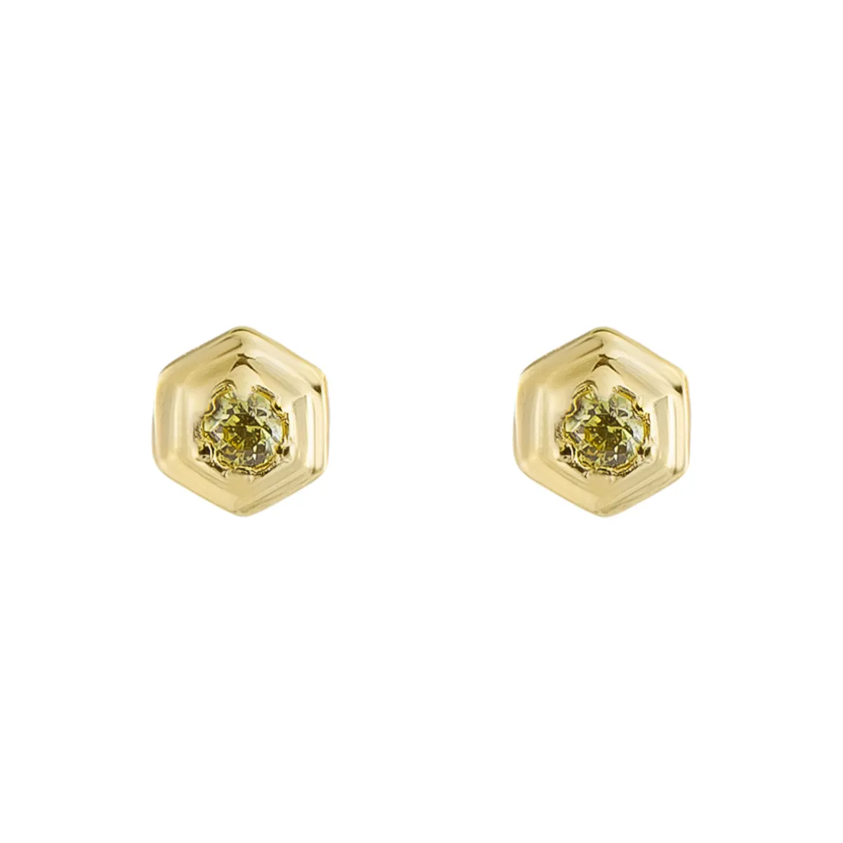 Tomfoolery Hex Gold Plated Gem Studs Best