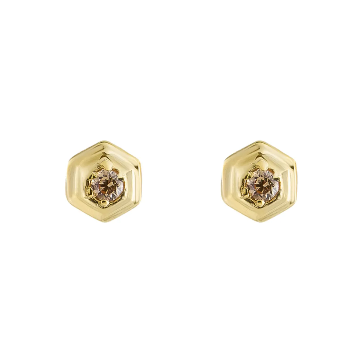 Tomfoolery Hex Gold Plated Gem Studs Best