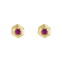 Tomfoolery Hex Gold Plated Gem Studs Best