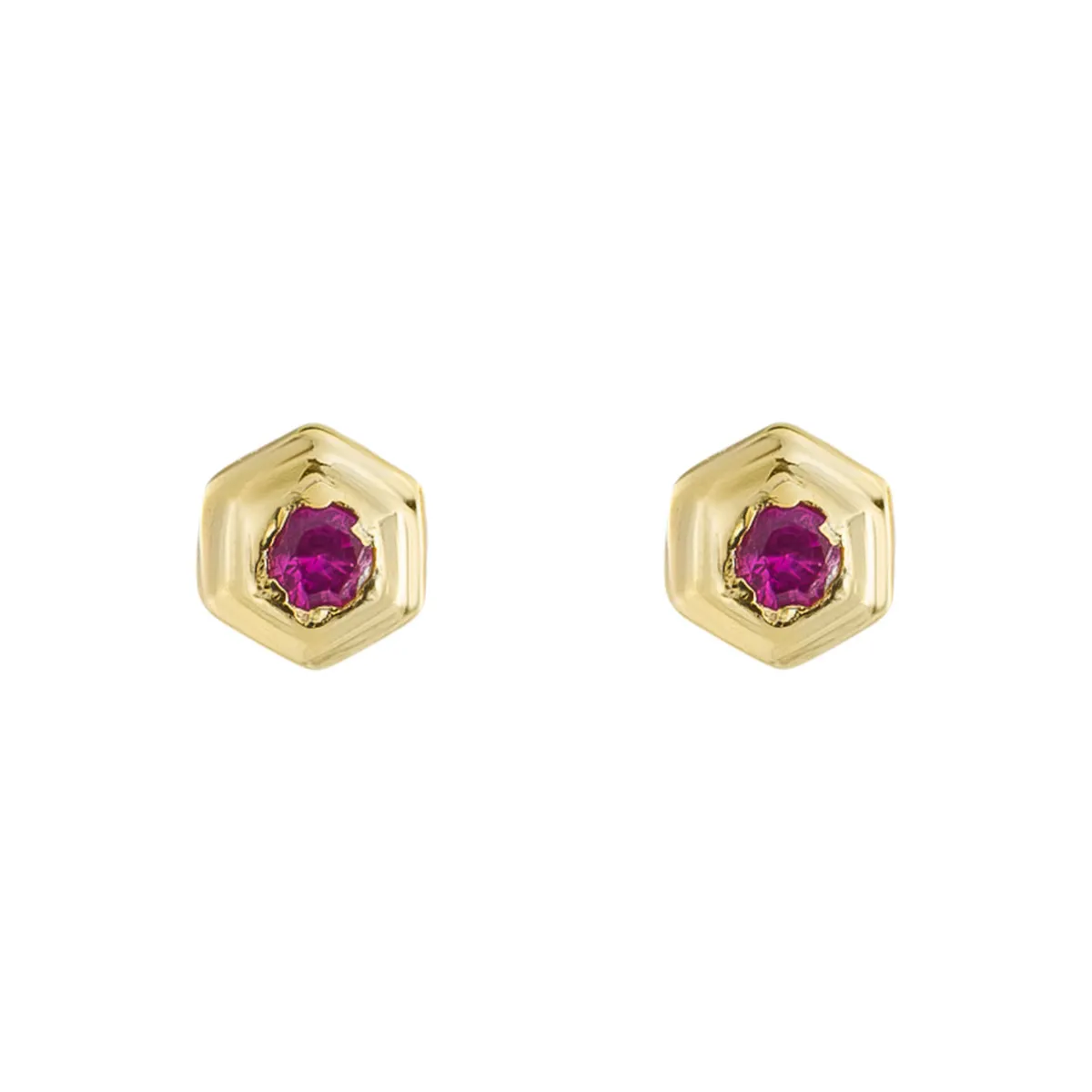 Tomfoolery Hex Gold Plated Gem Studs Best