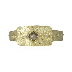 Tomfoolery Hexagon Salt & Pepper Diamond Star Rectangular Ring Hot