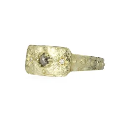 Tomfoolery Hexagon Salt & Pepper Diamond Star Rectangular Ring Hot