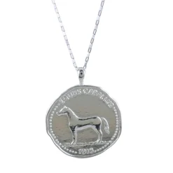 Tomfoolery Horse Coin Pendant in Silver Fashion