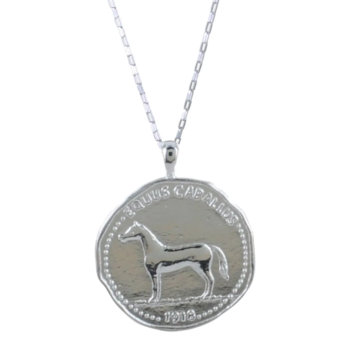 Tomfoolery Horse Coin Pendant in Silver Fashion