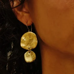 Tomfoolery Ibiza Silver Double Disc Drop Earrings Online