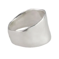 Tomfoolery Ines Wide Silver Ring New