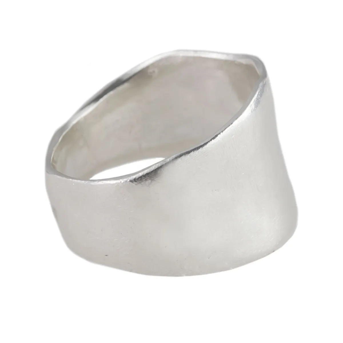 Tomfoolery Ines Wide Silver Ring New