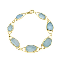 Tomfoolery Irregular Aquamarine Statement Bracelet Fashion