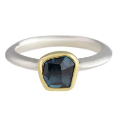 Tomfoolery Irregular Blue Topaz Stacking Ring Hot