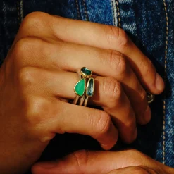 Tomfoolery Irregular Chrysoprase Stacking Ring Online