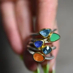 Tomfoolery Irregular Green Amethyst Stacking Ring Online