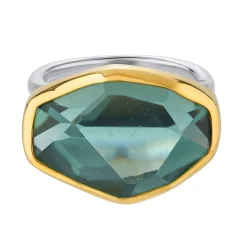 Tomfoolery Irregular Green Amethyst Double Band Ring Discount