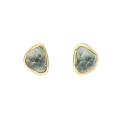 Tomfoolery Irregular Green Amethyst Studs Fashion