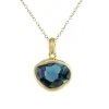 Tomfoolery Irregular Oval Topaz 18ct Yellow Gold Pendant Necklace Fashion