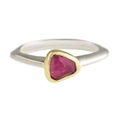 Tomfoolery Irregular Pink Tourmaline Stacking Ring Fashion