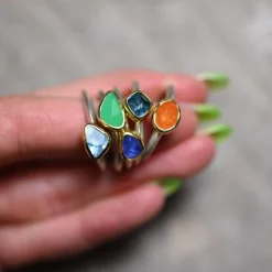 Tomfoolery Irregular Pink Tourmaline Stacking Ring Fashion