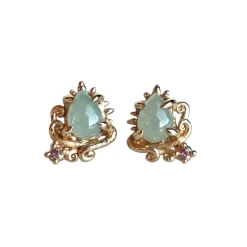 Tomfoolery Jade & Pink Diamond Gypsy Cove Studs Fashion
