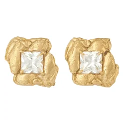 Tomfoolery Jaqi Gold White Sapphire Studs Clearance