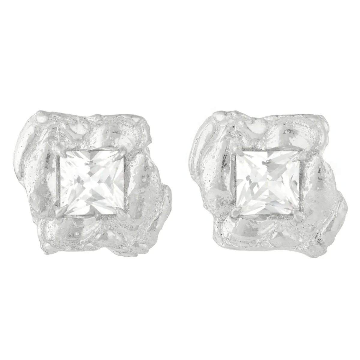 Tomfoolery Jaqi Silver White Sapphire Studs Discount