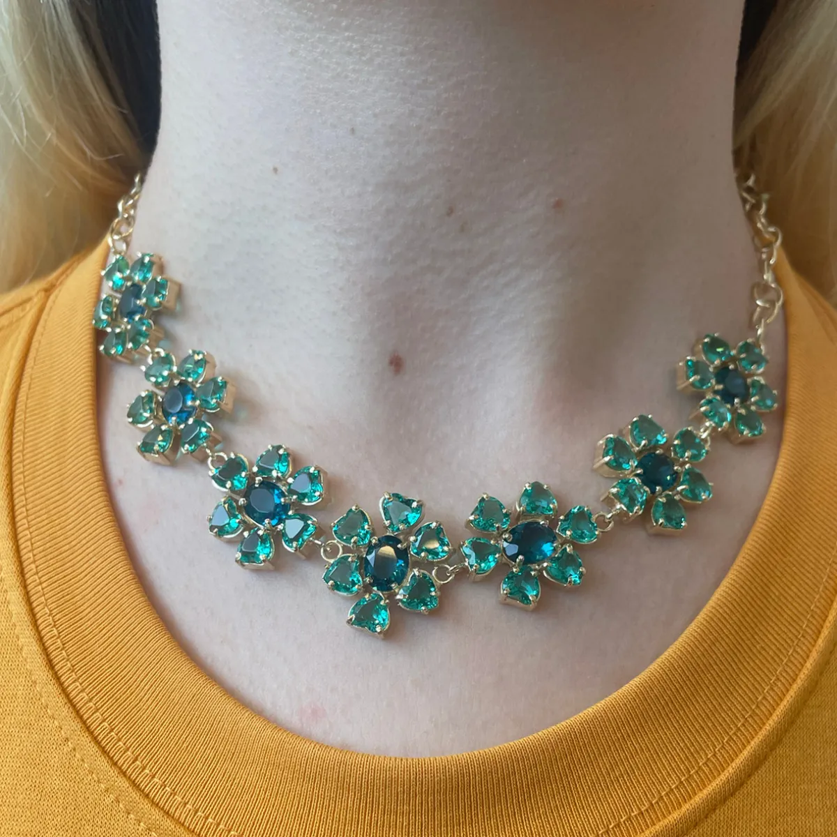 Tomfoolery Jardim Floral Necklace Turquoise Best