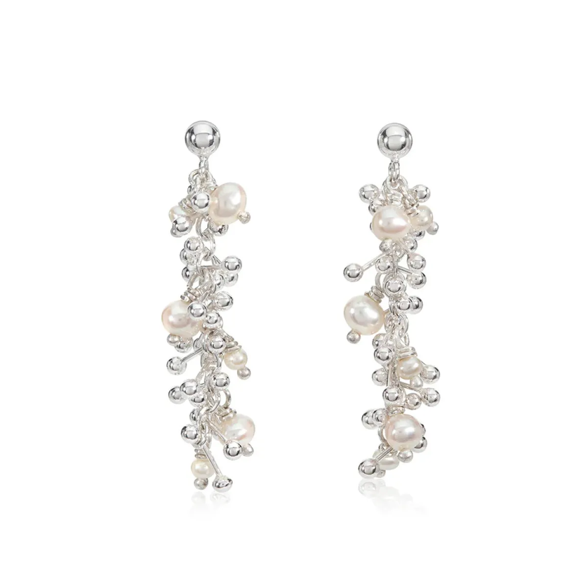 Tomfoolery Joy Pearl Drop Earrings Silver Outlet