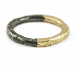 Tomfoolery 18k Yellow Gold & Oxidised Silver Ring Fashion