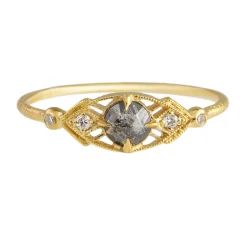 Tomfoolery 14k Yellow Gold Diamond Isadora Ring Clearance