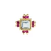 Tomfoolery 18k yellow gold Topaz Ruby Les Lucioles stud Best