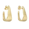 Tomfoolery Kalila Gold Elongated Hoop Earrings New